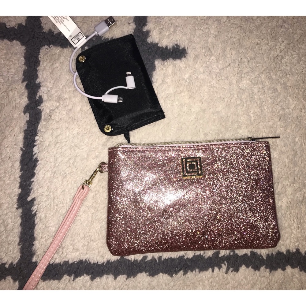 Pink charging wristlet